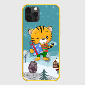 Чехол для iPhone 12 Pro с принтом 2022 Тигренок с подарком в Тюмени, силикон | область печати: задняя сторона чехла, без боковых панелей | 2022 | год тигра | новый год | новый год 2022 | символ года | тигр | тигренок | тигрица | тигры