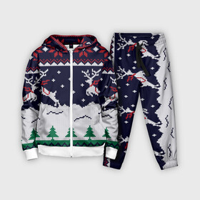 Детский костюм 3D с принтом СВИТЕР С ОЛЕНЯМИ | DEER SWEATER в Тюмени,  |  | 2022 | christmas | cold | deer | merry | new | snow | winter | year | буря | вязаный | год | елка | елки | ель | зима | лес | метель | мороз | новый | олени | олень | оленями | рождество | с | свитер | снег | снежинка | снежинки | холод