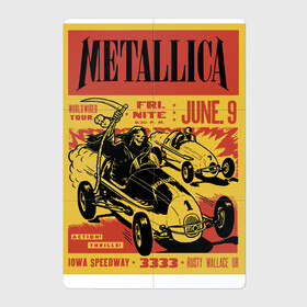 Магнитный плакат 2Х3 с принтом Metallica - Iowa Speedway playbill в Тюмени, Полимерный материал с магнитным слоем | 6 деталей размером 9*9 см | car | death | group | hard rock | hype | metallica | music | skull | speed | thrash metal | usa | группа | металлика | музыка | скорость | сша | тяжёлый рок | череп