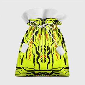 Подарочный 3D мешок с принтом Cyberpunk 2077 YELLOW в Тюмени, 100% полиэстер | Размер: 29*39 см | будущее | жолтый | киберпанк | минимализм | полосы | схемы