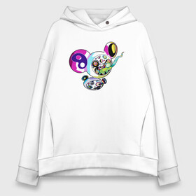 Женское худи Oversize хлопок с принтом Takashi Murakami Такаси Мураками ДОБ в Тюмени, френч-терри — 70% хлопок, 30% полиэстер. Мягкий теплый начес внутри —100% хлопок | боковые карманы, эластичные манжеты и нижняя кромка, капюшон на магнитной кнопке | art | japan | pop art | smile | takashi murakami | абстракционизм | арт | безубие | графика | доб | искусство | красочный | монстрик | поп арт | современное искусство | такаси мураками | такаши мураками