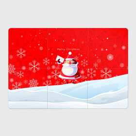 Магнитный плакат 3Х2 с принтом Дед Мороз с подарочным конвертом в Тюмени, Полимерный материал с магнитным слоем | 6 деталей размером 9*9 см | 2022 | merry christmas | год тигра | дед мороз | зима близко | мороз | нг | новогодний | новогодний тигр | новогодняя символика | новый год | новый год 2022 | рождество | символ 2022 года | снег | снежинки | тигр