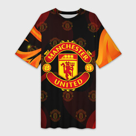 Платье-футболка 3D с принтом MANCHESTER UNITED FIRE STYLE SPORT  ПЛАМЯ в Тюмени,  |  | fc | fcmu | football | football club | manchester united | red devils | sport | красные дьяволы | манчестер юнайтед | спорт | фк | фкмю | футбол | футбольный клуб