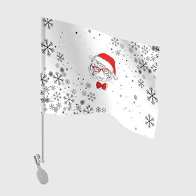 Флаг для автомобиля с принтом Новогодний тигр летящие снежинки. в Тюмени, 100% полиэстер | Размер: 30*21 см | 2022 | merry christmas | год тигра | зима близко | нг | новогодний | новогодний тигр | новогодняя символика | новый год | новый год 2022 | рождество | символ 2022 года | снег | снежинки | тигр