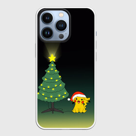 Чехол для iPhone 13 Pro с принтом Пикачу с Ёлкой в Тюмени,  |  | pikachy | гирлянда | елка | пикачу | покемон | шарики | электричество
