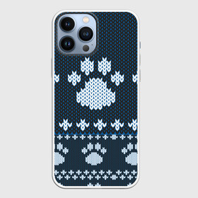Чехол для iPhone 13 Pro Max с принтом Вязанные тигровые лапки в Тюмени,  |  | вязанка | лапы | след | след животного | узоры