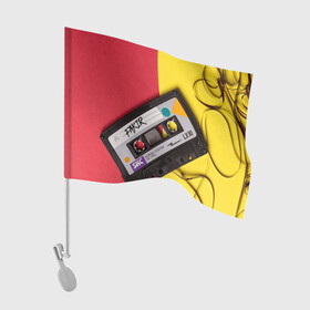Флаг для автомобиля с принтом FULL OLD DCHOOL в Тюмени, 100% полиэстер | Размер: 30*21 см | fakir | желтый | кассета | красный | пленка