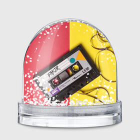 Игрушка Снежный шар с принтом FULL OLD DCHOOL в Тюмени, Пластик | Изображение внутри шара печатается на глянцевой фотобумаге с двух сторон | fakir | желтый | кассета | красный | пленка