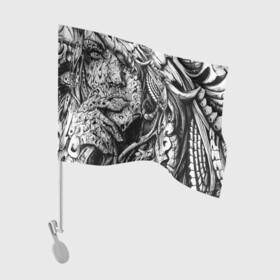 Флаг для автомобиля с принтом Трэш в Тюмени, 100% полиэстер | Размер: 30*21 см | абстрактный | готика | пестрый | трэш | узор | черно белый
