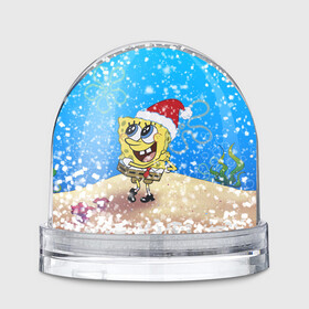 Игрушка Снежный шар с принтом НОВОГОДНИЙ ГУБКА БОБ КВАДРАТНЫЕ ШТАНЫ в Тюмени, Пластик | Изображение внутри шара печатается на глянцевой фотобумаге с двух сторон | 2022 | 22 | bikini | bob | bottom | brbyb | christmas | merry | new | ocean | sea | sponge | spongebob | squarepants | water | year | бикини | боб | боттом | вода | год | губка | дно | квадратные | море | новый | океан | рождество | спанч |