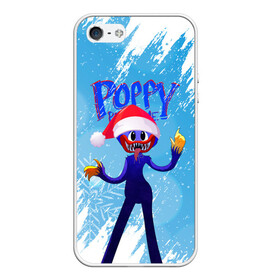 Чехол для iPhone 5/5S матовый с принтом Новогодний Poppy Playtime. в Тюмени, Силикон | Область печати: задняя сторона чехла, без боковых панелей | 2021 | 2022 | happy new year | play | poppy | poppy playtime | poppyplaytime | time | игра | монстр | новогодний poppy playtime | новый год | праздник | снежинки