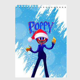 Скетчбук с принтом Новогодний Poppy Playtime. в Тюмени, 100% бумага
 | 48 листов, плотность листов — 100 г/м2, плотность картонной обложки — 250 г/м2. Листы скреплены сверху удобной пружинной спиралью | 2021 | 2022 | happy new year | play | poppy | poppy playtime | poppyplaytime | time | игра | монстр | новогодний poppy playtime | новый год | праздник | снежинки