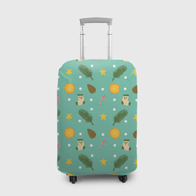 Чехол для чемодана 3D с принтом Cozy pattern Зимний узор в Тюмени, 86% полиэфир, 14% спандекс | двустороннее нанесение принта, прорези для ручек и колес | зима | минимализм | рождество | уют