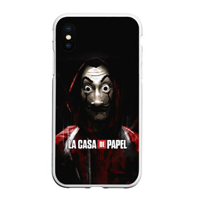 Чехол для iPhone XS Max матовый с принтом РИСУНОК БУМАЖНЫЙ ДОМ - LA CASA DE PAPEL BELLA CIAO в Тюмени, Силикон | Область печати: задняя сторона чехла, без боковых панелей | bella ciao | la casa de papel | бумажный дом | ла каса де | ла каса де папель | ла каса де пепел | лакаса | сериал | фильм