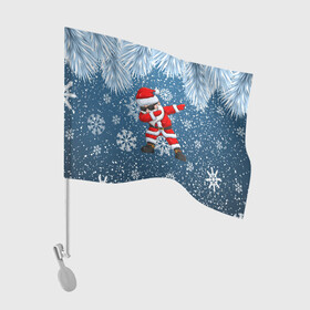 Флаг для автомобиля с принтом DAB SANTA | WINTER в Тюмени, 100% полиэстер | Размер: 30*21 см | 2022 | christmas | dab | edm | new year | snow | winter | winter is coming | дэб | жест чихания | зима близко | наступающий год | новогодний | новый год | рождественский | рождество | рождество христово | с новым годом | святки