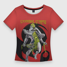 Женская футболка 3D Slim с принтом Horror Skull  Cannibal Corpse в Тюмени,  |  | cannibal | cannibal corpse | corpse | death metal | deathgrind | horror | дэт метал | дэтграйнд | каннибал корпс | кеннибал корпс | кэннибал корпс | скелет | труп каннибала | ужас | ужастик | хорор | хоррор