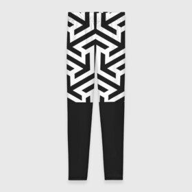 Леггинсы 3D с принтом Черно-Белая Абстракция в Тюмени, 80% полиэстер, 20% эластан | Эластичный пояс, зауженные к низу, низкая посадка | абстракция | геометрия | иллюзия | минимализм | черно белое