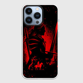 Чехол для iPhone 13 Pro с принтом ВЕДЬМАК И ПЛОТВА   THE WITCHER WILD HUNT в Тюмени,  |  | geralt | the witcher | the witcher wild hunt | witcher | wolf | аард | аксий | белый волк | ведьмак | ведьмак 3 | волк | геральт | игни | ирден | йенифер | каер морхен | квен | охотник | трисс | цири | школа волка