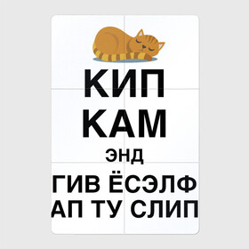 Магнитный плакат 2Х3 с принтом Успокойся и просто поспи в Тюмени, Полимерный материал с магнитным слоем | 6 деталей размером 9*9 см | cat | humor | joke | kitten | motto | sleep | slogan | девиз | кот | котёнок | кошка | слоган | сон | шутка | юмор