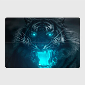 Магнитный плакат 3Х2 с принтом Неоновый водяной тигр 2022 в Тюмени, Полимерный материал с магнитным слоем | 6 деталей размером 9*9 см | Тематика изображения на принте: 2022 | водяной тигр | неон | новый год | тигр