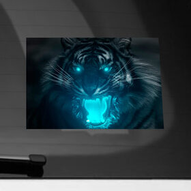 Наклейка на автомобиль с принтом Неоновый водяной тигр 2022 в Тюмени, ПВХ |  | Тематика изображения на принте: 2022 | водяной тигр | неон | новый год | тигр