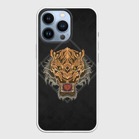 Чехол для iPhone 13 Pro с принтом Голова тигра в ромбе в Тюмени,  |  | furry | low poly | tiger | восточный тигр | год тигра | голова | кошка | лоу поли | тигр | тигренок | фурри | хищник