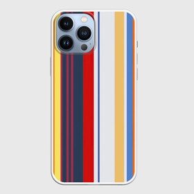 Чехол для iPhone 13 Pro Max с принтом Stripes Abstract в Тюмени,  |  | абстракция | акриловая | акриловый | без лишнего | белую | белый | в полоску | голубую | желтую | желтый | красную | красный | линии | на каждый день | полоски | разноцветная | разноцветное