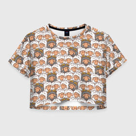 Женская футболка Crop-top 3D с принтом Овечки и барашки в Тюмени, 100% полиэстер | круглая горловина, длина футболки до линии талии, рукава с отворотами | баран | бараны | барашек | барашки | овен | овца | овцы