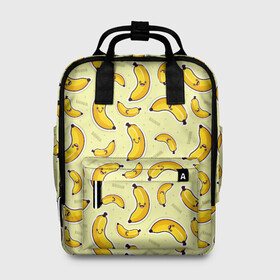Женский рюкзак 3D с принтом Банановый Бум в Тюмени, 100% полиэстер | лямки с регулируемой длиной, сверху ручки, чтобы рюкзак нести как сумку. Основное отделение закрывается на молнию, как и внешний карман. Внутри два дополнительных кармана, один из которых закрывается на молнию. По бокам два дополнительных кармашка, куда поместится маленькая бутылочка
 | банан | банановый | бананы | паттерн | прикол | фрукты