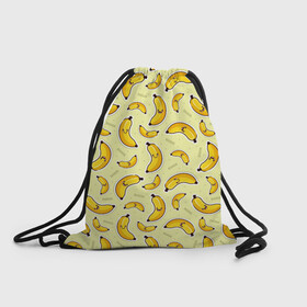 Рюкзак-мешок 3D с принтом Банановый Бум в Тюмени, 100% полиэстер | плотность ткани — 200 г/м2, размер — 35 х 45 см; лямки — толстые шнурки, застежка на шнуровке, без карманов и подкладки | банан | банановый | бананы | паттерн | прикол | фрукты