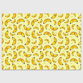 Поздравительная открытка с принтом Банановый Бум в Тюмени, 100% бумага | плотность бумаги 280 г/м2, матовая, на обратной стороне линовка и место для марки
 | Тематика изображения на принте: банан | банановый | бананы | паттерн | прикол | фрукты