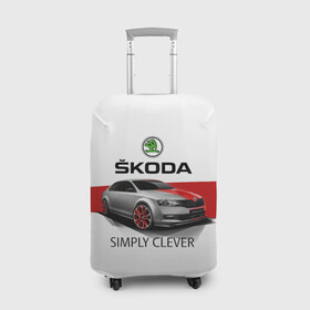 Чехол для чемодана 3D с принтом Skoda Rapid Sport в Тюмени, 86% полиэфир, 14% спандекс | двустороннее нанесение принта, прорези для ручек и колес | rapid | simply clever | skoda | автомобиль | машина | рапид | тачка | чехия | шкода