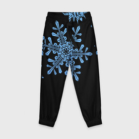 Детские брюки 3D с принтом Минималистичные Снежинки в Тюмени, 100% полиэстер | манжеты по низу, эластичный пояс регулируется шнурком, по бокам два кармана без застежек, внутренняя часть кармана из мелкой сетки | зима | минимализм | новый год | снег | снегопад | снежинки