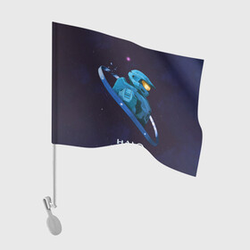 Флаг для автомобиля с принтом Halo Infinite Силуэт мастера Чифа в Тюмени, 100% полиэстер | Размер: 30*21 см | chief | halo | infinite | инфинит | мастер чиф | хало | хейло | хэйло | чиф