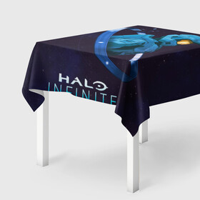 Скатерть 3D с принтом Halo Infinite Силуэт мастера Чифа в Тюмени, 100% полиэстер (ткань не мнется и не растягивается) | Размер: 150*150 см | chief | halo | infinite | инфинит | мастер чиф | хало | хейло | хэйло | чиф