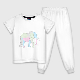 Детская пижама хлопок с принтом Сказочный слон в Тюмени, 100% хлопок |  брюки и футболка прямого кроя, без карманов, на брюках мягкая резинка на поясе и по низу штанин
 | африка | дикое животное | животное | животные | звери | индия | слон | экзотика