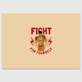 Поздравительная открытка с принтом FIGHT FOR YOURSELF в Тюмени, 100% бумага | плотность бумаги 280 г/м2, матовая, на обратной стороне линовка и место для марки
 | bellator | boxing | fight club | mixed martial arts | ufc | айкидо | беллатор | боевые искусства | боец | бои | бои без правил | бойцовский клуб | бокс | борьба | воин | джиуджитсу | дзюдо | единоборства | карате | кикбоксинг