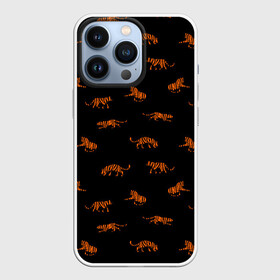 Чехол для iPhone 13 Pro с принтом Тигры паттерн | Tigers pattern в Тюмени,  |  | pattern | tiger | восточный тигр | кошка | паттерн | тигр | тигренок