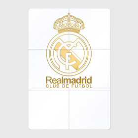 Магнитный плакат 2Х3 с принтом Real Madrid gold logo в Тюмени, Полимерный материал с магнитным слоем | 6 деталей размером 9*9 см | Тематика изображения на принте: gold logo | madrid | rael madrid | real | spain | золотая эмблема | золотой логотип | испания | королевский клуб | ла лига | лига чемпионов | мадрид | реал | реал мадрид | сливочные | футбол | чемпионат испании