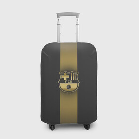 Чехол для чемодана 3D с принтом Barcelona Gold-Graphite Theme в Тюмени, 86% полиэфир, 14% спандекс | двустороннее нанесение принта, прорези для ручек и колес | Тематика изображения на принте: barcelona | blaugrana | fc barcelona | spain | барселона | гранатово синие | золото | золотоые логотипы | золотые эмблемы | ла лига | лига чемпионов | фк барселона | футбол | чемпионат испании