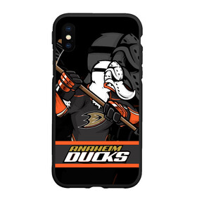 Чехол для iPhone XS Max матовый с принтом Анахайм Дакс Anaheim Ducks в Тюмени, Силикон | Область печати: задняя сторона чехла, без боковых панелей | Тематика изображения на принте: anaheim | anaheim ducks | ducks | hockey | nhl | usa | дакс | нхл | спорт | сша | хоккей | шайба