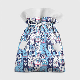 Подарочный 3D мешок с принтом Забавные Пёсели паттерн Funny Dogs pattern в Тюмени, 100% полиэстер | Размер: 29*39 см | Тематика изображения на принте: dog | бульдог | далматинец | йорк | мопс | песик | порода | смешной | собака