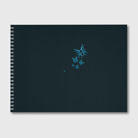 Альбом для рисования с принтом Стая неоновых бабочек в Тюмени, 100% бумага
 | матовая бумага, плотность 200 мг. | бабочки | красота | насекомые | натуралист | необычные принты | неон | ночное | природа | светящиеся