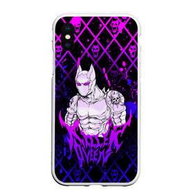 Чехол для iPhone XS Max матовый с принтом JOJO / KILLER QUEEN / КОРОЛЕВА УБИЙЦА / ART в Тюмени, Силикон | Область печати: задняя сторона чехла, без боковых панелей | adventure | jojo | jojos bizarre | jojos bizarre adventure | killer queen | pattern | yare yare daze | аниме | брызги | джоджо | манга | узор | яре яре дазе