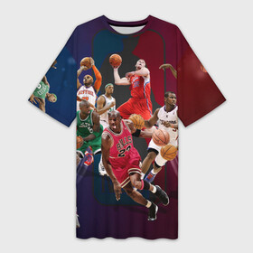 Платье-футболка 3D с принтом НБА Легенды в Тюмени,  |  | арт | коби брайант | леброн джеймс | лэйкерс | майкл джордан | нба