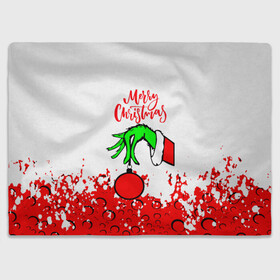 Плед 3D с принтом Merry Christmas Grinch в Тюмени, 100% полиэстер | закругленные углы, все края обработаны. Ткань не мнется и не растягивается | 2022 | grinch | happy new year | merry christmas | год тигра | гринч | зима близко | нг | новогодний | новый год | новый год 2022 | рождество | снег | снежинки