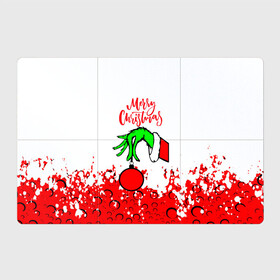 Магнитный плакат 3Х2 с принтом Merry Christmas Grinch в Тюмени, Полимерный материал с магнитным слоем | 6 деталей размером 9*9 см | 2022 | grinch | happy new year | merry christmas | год тигра | гринч | зима близко | нг | новогодний | новый год | новый год 2022 | рождество | снег | снежинки
