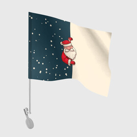 Флаг для автомобиля с принтом Happy New Year Дед Мороз. в Тюмени, 100% полиэстер | Размер: 30*21 см | 2022 | happy new year | merry christmas | rdnewyear22 | год тигра | дед мороз | зима близко | нг | новогодний | новый год | новый год 2022 | рождество | символ 2022 года | снег | снежинки