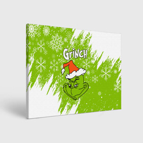 Холст прямоугольный с принтом Grinch Green. в Тюмени, 100% ПВХ |  | 2022 | grinch | happy new year | merry christmas | год тигра | гринч | зима близко | нг | новогодний | новый год | новый год 2022 | рождество | снег | снежинки