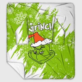 Плед с рукавами с принтом Grinch Green. в Тюмени, 100% полиэстер | Закругленные углы, все края обработаны. Ткань не мнется и не растягивается. Размер 170*145 | Тематика изображения на принте: 2022 | grinch | happy new year | merry christmas | год тигра | гринч | зима близко | нг | новогодний | новый год | новый год 2022 | рождество | снег | снежинки